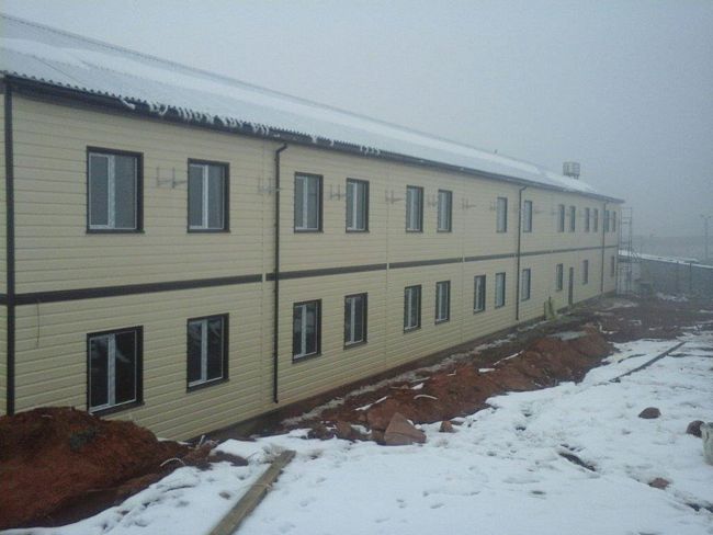 Строительство казармы на полигоне в Таразе с использованием ЛСТК