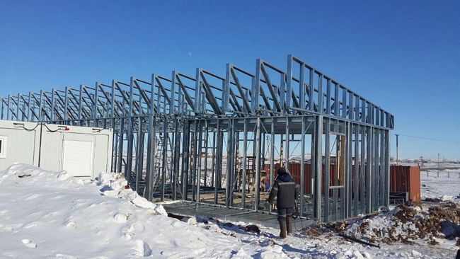 Строительство медицинского пункта в посёлке Терректы с использованием ЛСТК Строительство медицинского пункта в посёлке Терректы с использованием ЛСТК